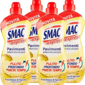 4 X Smac Express Detergente Multisuperficie Pavimenti Freschezza Agrumi ( 4 x 1000ml ) Professionale