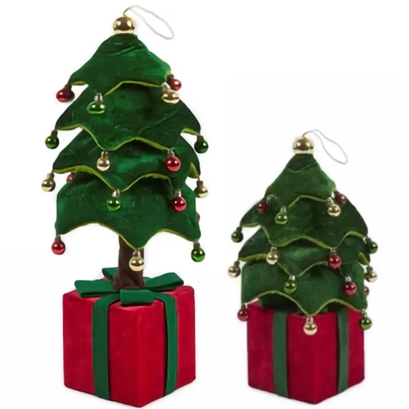 Albero di Natale Pieghevole 40 cm in Velluto Decoro Addobbo Vetrine Casa Negozi Offerta Limitata