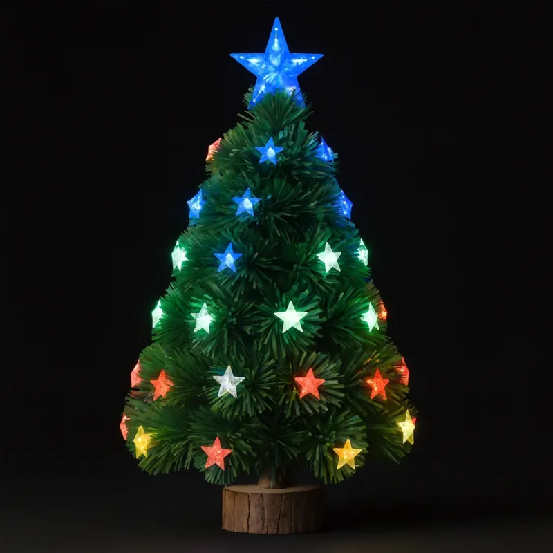 Vendita Finale Albero di Natale 60 cm Stelle Led Multicolore Base Tronco Alberello Natalizio
