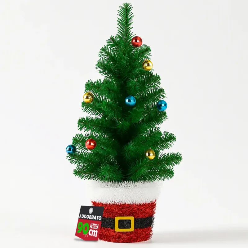 Ordina Subito Albero di Natale in Filo 90 cm Palline Natalizie Alberello Natalizio Addobbato