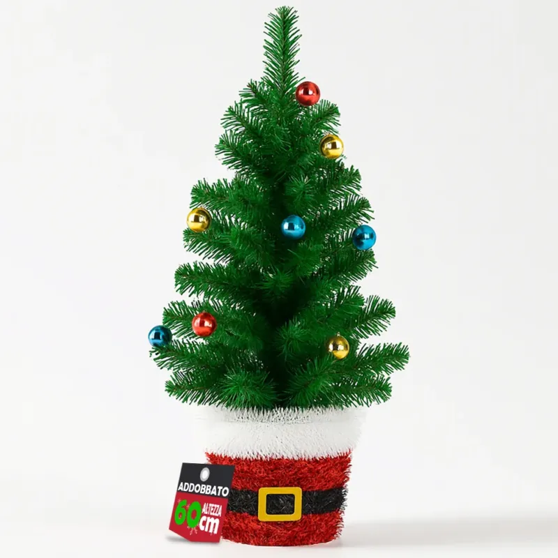 Albero di Natale in Filo 60 cm Palline Natalizie Alberello Natalizio Addobbato Direttamente Dal Produttore