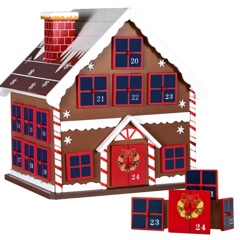 Calendario Avvento di Natale Casetta in Legno 24 Cassetti Decorazioni Natalizie Compra Oggi Stesso