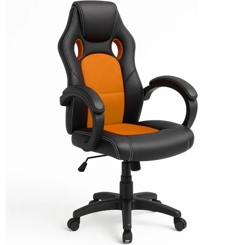 Nuovo Arrivo Sedia Poltrona Ufficio Direzionale Ruote Girevoli Sportiva Race Gaming Arancione