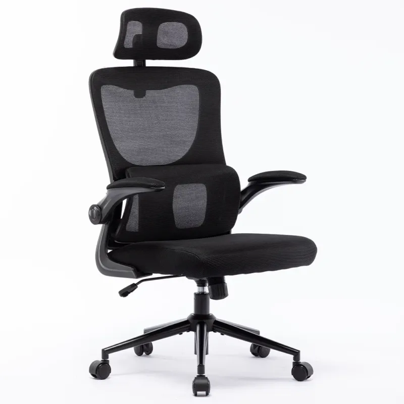 Nuovo Arrivo Sedia da Ufficio Ergonomica Nera Rete Traspirante Supporto Lombare e Poggiatesta