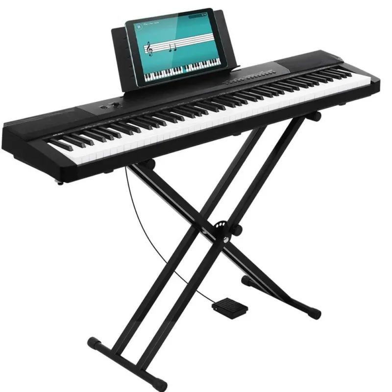 Tastiera Musicale 88 Tasti Pesati Professionale Pianola con Pedale e Supporto Affare
