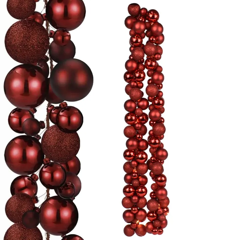 Offerta Ghirlanda Natalizia 142 Palline di Natale 180 cm Festone con LED Natalizio Rosso