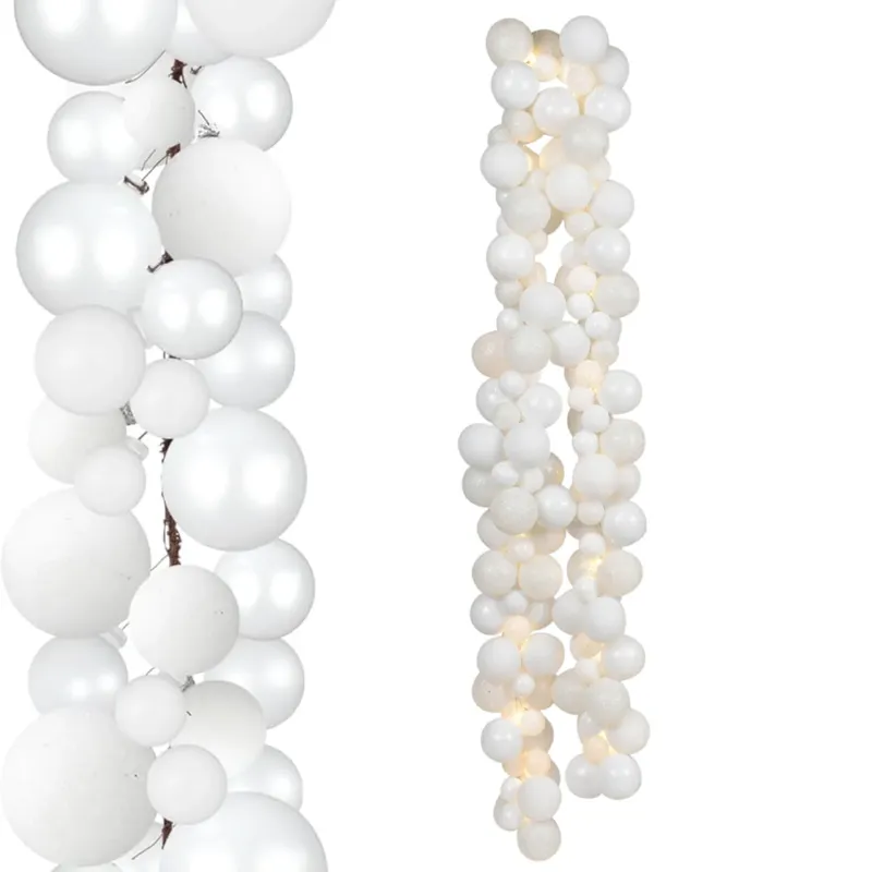 Compra Online Ghirlanda Natalizia 142 Palline Natale 180cm Festone con LED Natalizio Bianco