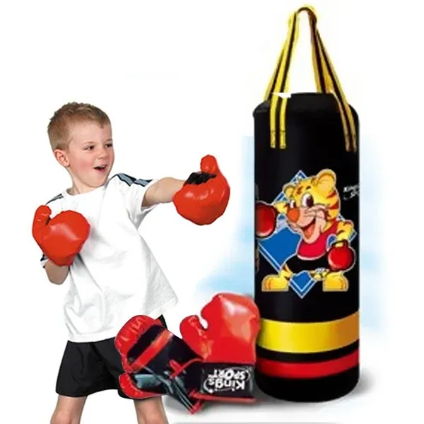 Nuovo Arrivo Set Boxe Pugilato per Bambini con Sacco da Appendere Guantoni ed Effetti Sonori
