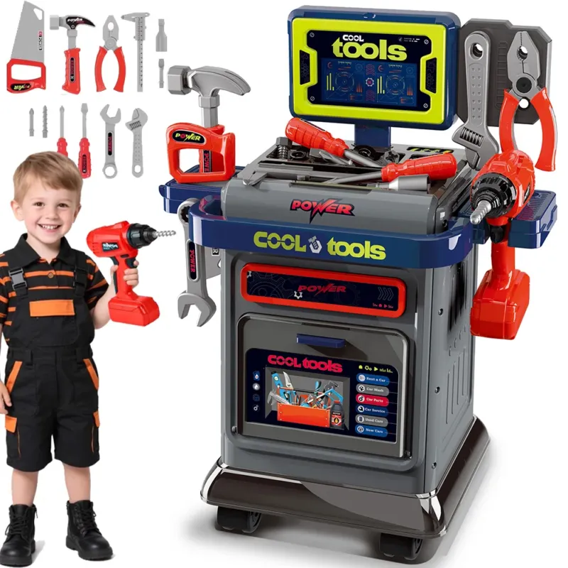 Compra Adesso Banco Lavoro per Bambini con Ruote e Accessori Postazione Tuttofare Idea Regalo