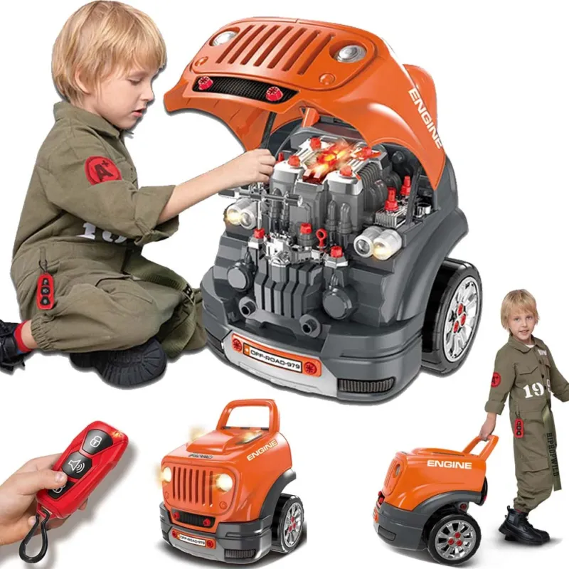 Macchina Elettrica da Costruire Giocattolo Bambini Luci Suoni Accessori Arancio Must-Have