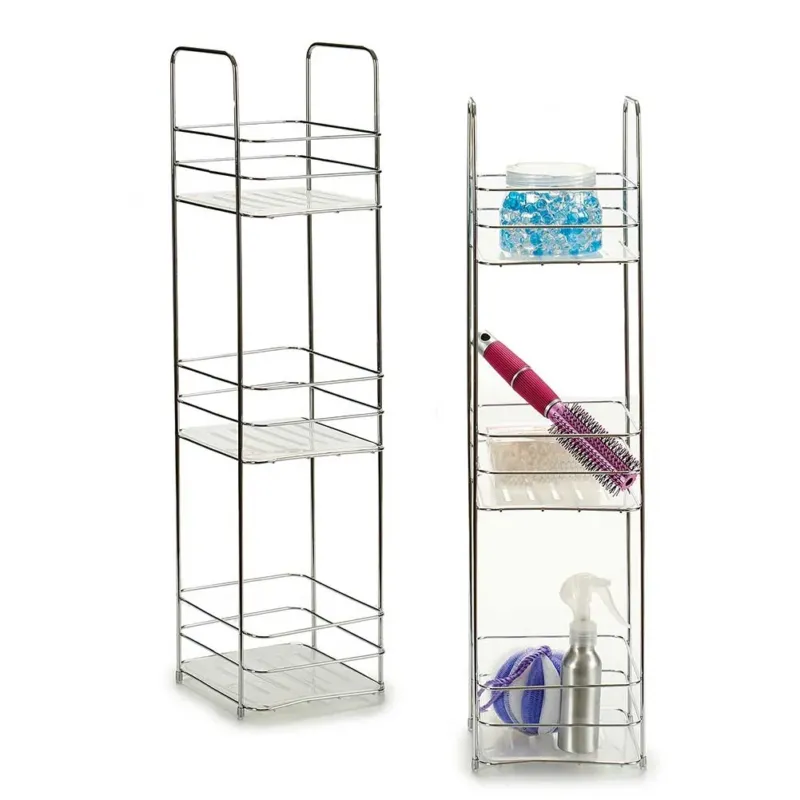 Professionale Scaffale da Bagno Porta Tutto in Acciaio 16x16 H 63 cm Porta Accessori Doccia