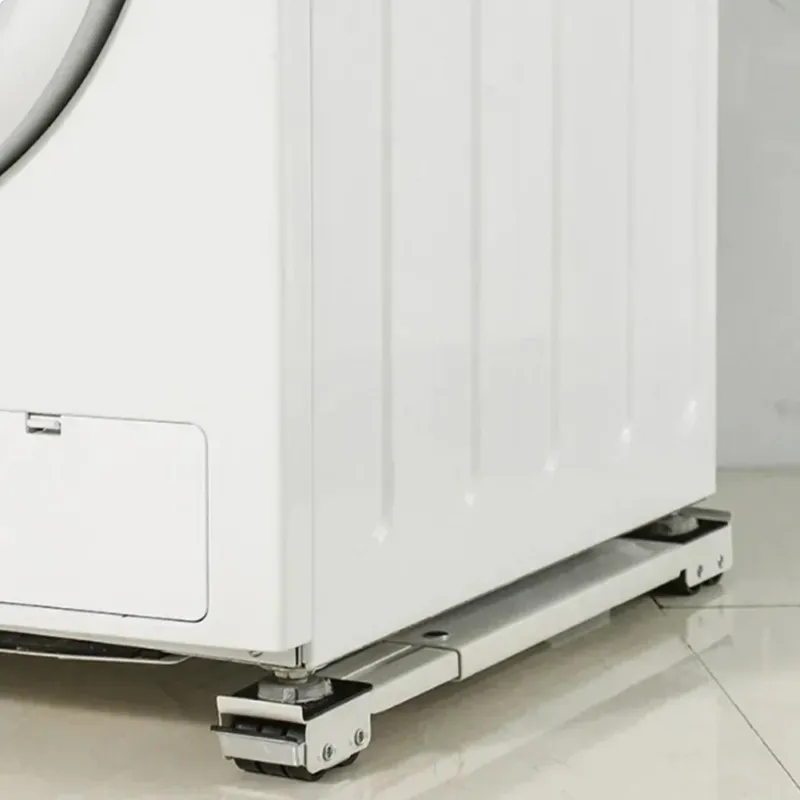 Kit 2 Barre Base Lavatrice con Ruote Freno Regolabili Acciaio Verniciato Bianco Occasione