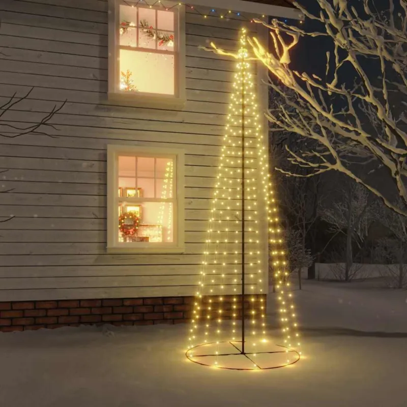 Albero di Natale a Cono Bianco Caldo 310 LED 100x300 cm Ultime Pezzi