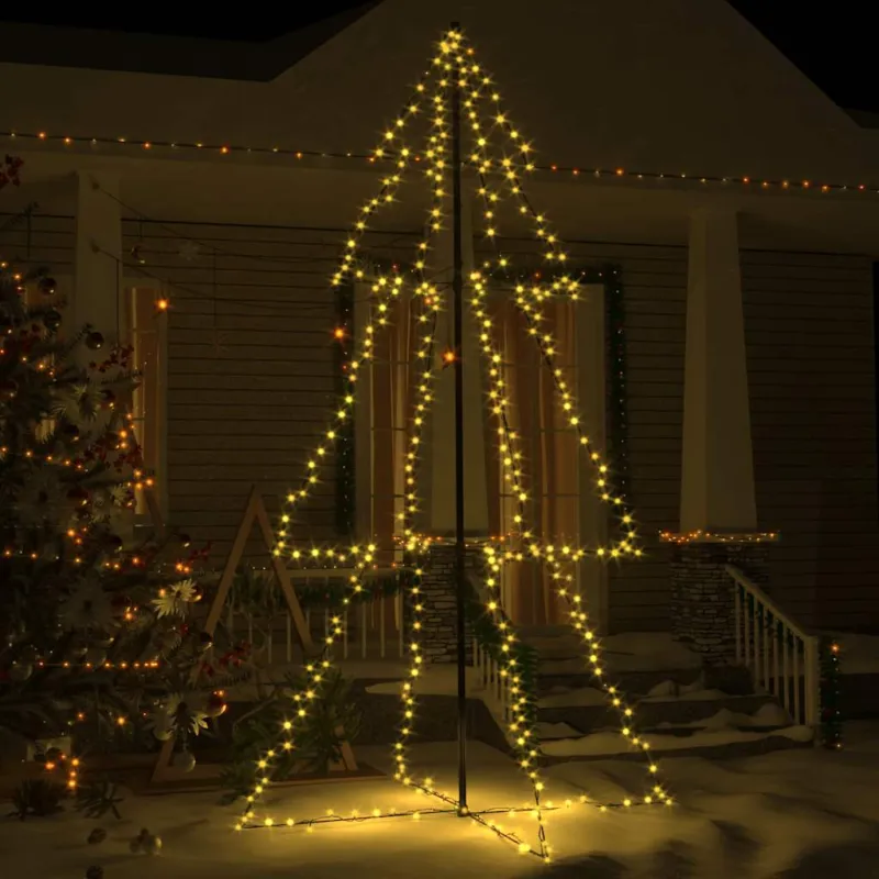 Albero di Natale a Cono 300 LED per Interni Esterni 120x220 cm Subito Disponibile