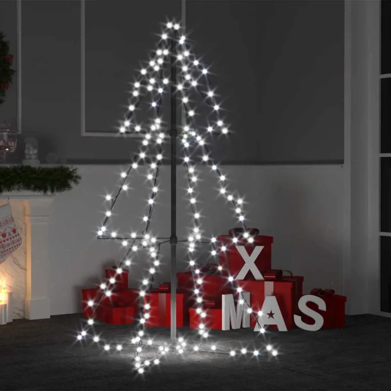 Acquista Ora Albero di Natale a Cono 120 cm con 160 LED Bianco Freddo per Interno Esterno