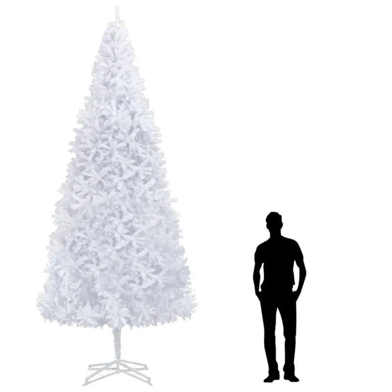 Albero di Natale Artificiale 400 cm Bianco in PVC con 3670 Rami e Base 120 cm Più Venduto