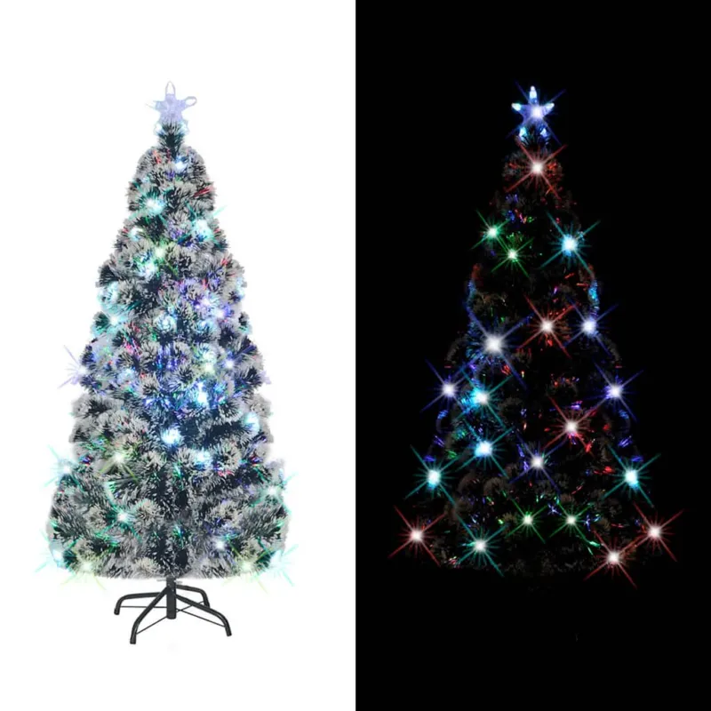 Albero di Natale Preilluminato 150 cm in Fibra Ottica con LED e Supporto Compra Adesso