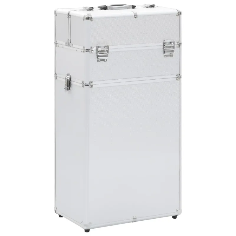 Bestseller Valigia Trolley per Cosmetici in Alluminio Argento 37x24x74 cm con Ruote