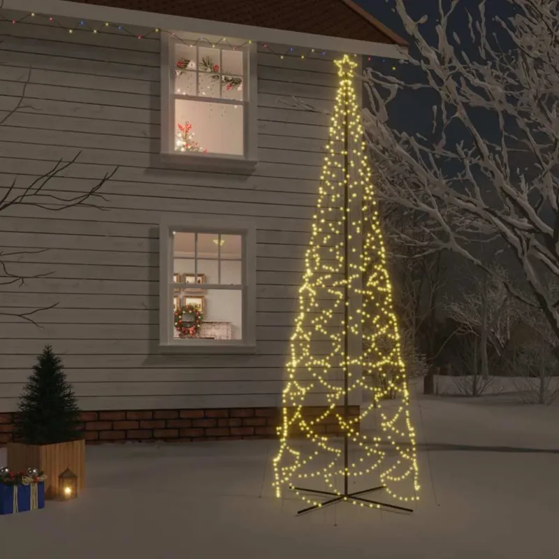 Albero di Natale a Cono Bianco Caldo 1400 LED 160x500 cm Offerta Limitata