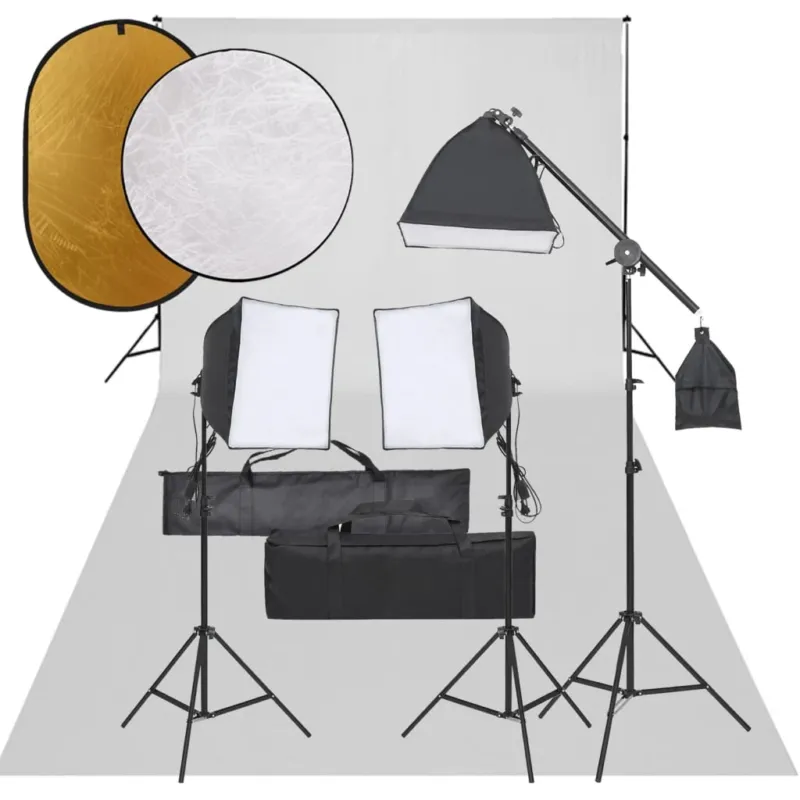 Offerta Kit Studio Fotografico con Set Luci Ombrelli Fondale e Riflettore Portatile