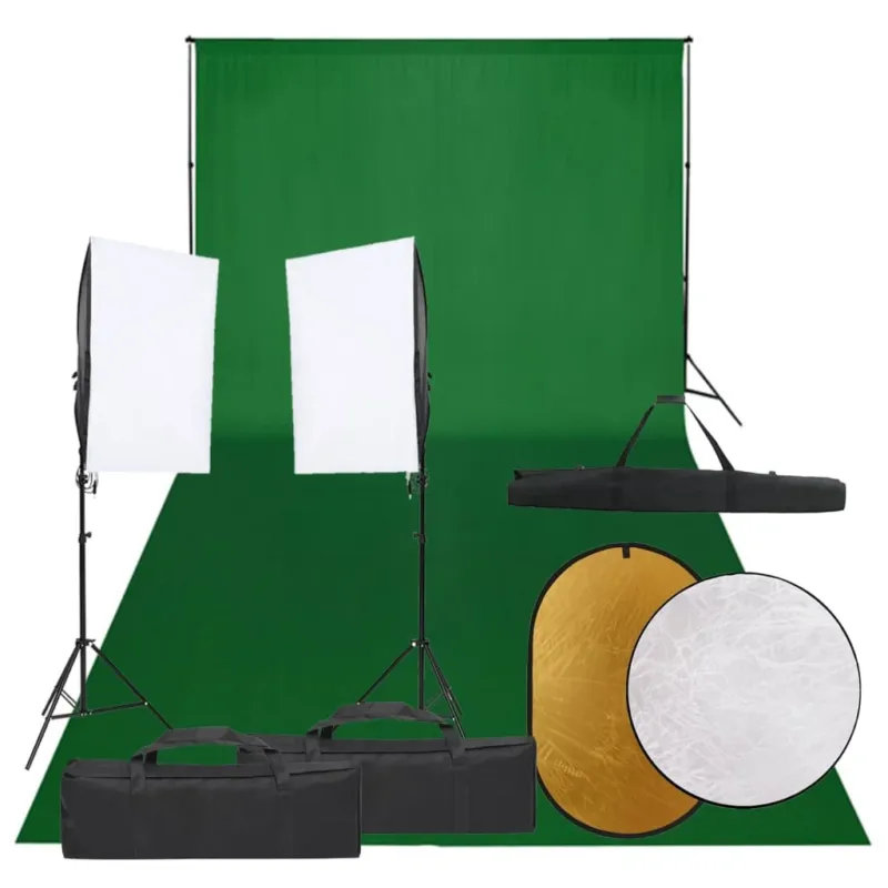 Offerta Del Giorno Set Luci Softbox con Fondale e Riflettore per Studio Fotografico Professionale