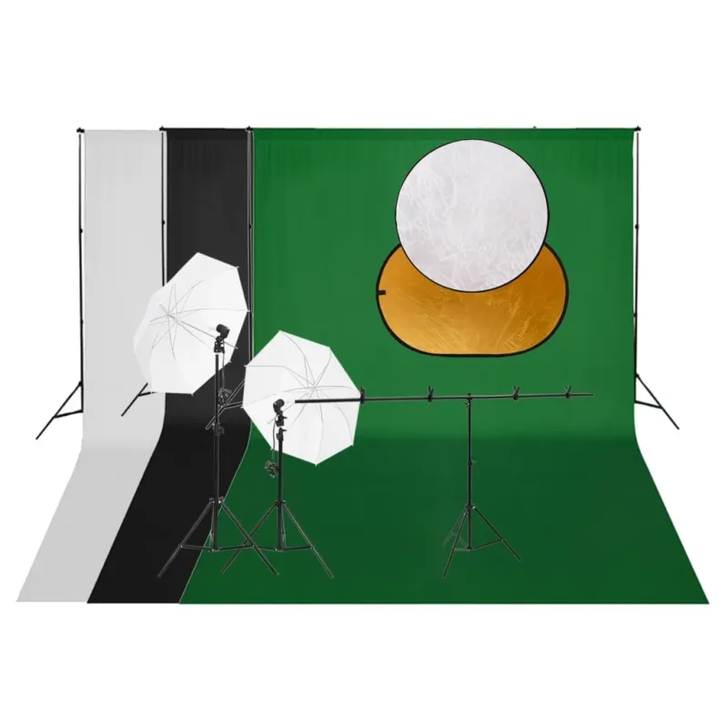 Set Completo per Studio Fotografico con Luci, Fondali e Riflettore Non Perdere