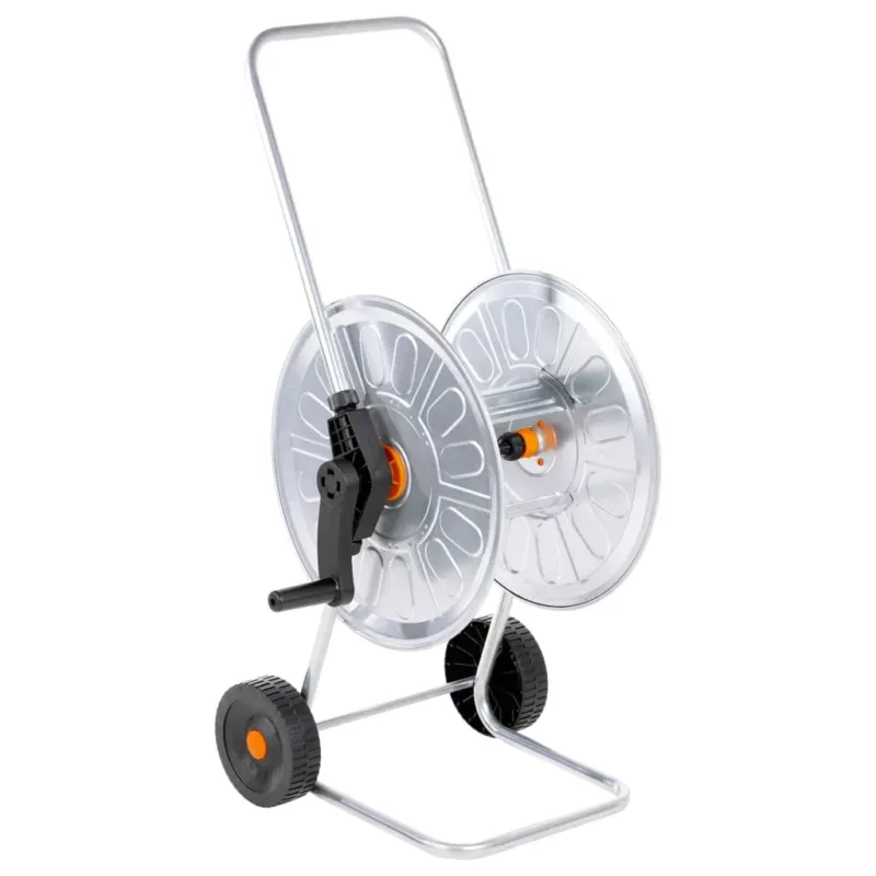 Direttamente Dal Produttore Carrello Avvolgitubo in Acciaio Zincato per Tubo 60 m 1/2" con Ruote e Maniglia