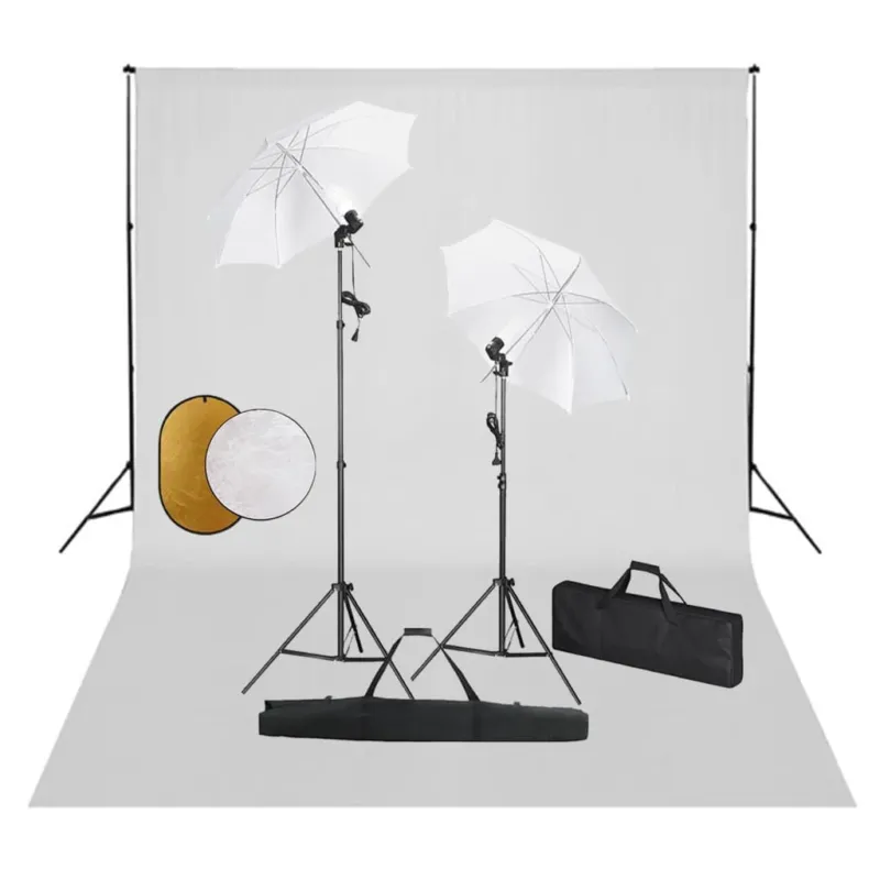 Occasione Imperdibile Kit Studio Fotografico con Set Luci Softbox, Fondale Bianco e Riflettore