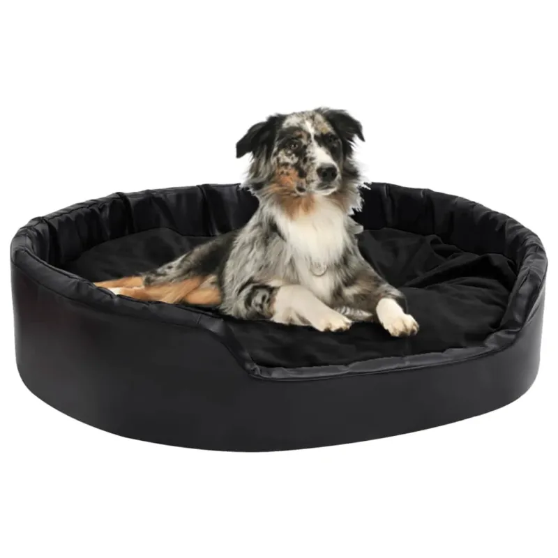 Lettino per Cani Cuccia da Interno Nero 99x89x21 cm in Peluche e Similpelle Non Perdere