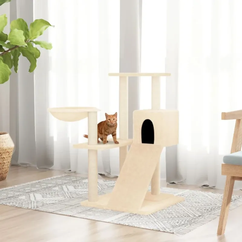 Albero per Gatti con Tiragraffi in Sisal Crema 82 cm Torre Tutti in Uno Saldi
