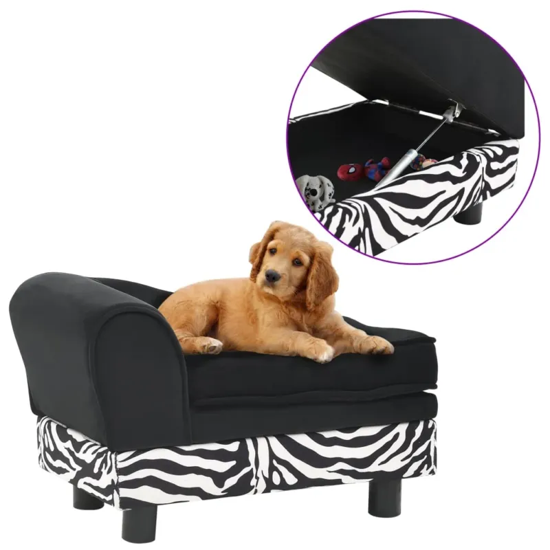 Acquista Ora Divano per Cani Relax Con Piedini 57x34x36 cm in Peluche Nero
