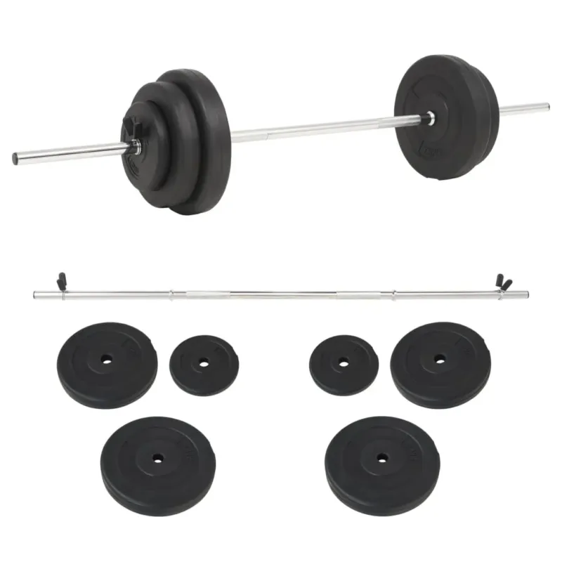 Saldi Set per Bilanciere da 30 kg Allenamento Casa Palestra Pesi + Asta Pettorali