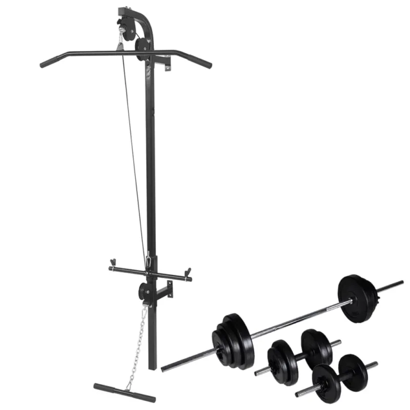 Macchina da Parete con Bilanciere e Set Manubri 30,5 kg Multistazione Spedizione Espresso