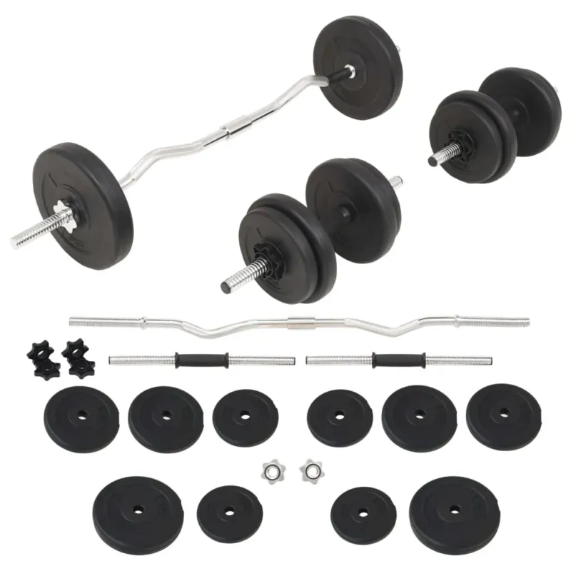 Promozione Esclusiva Set Bilanciere e Manubri da 30 kg Peso Totale Allenamento Palestra