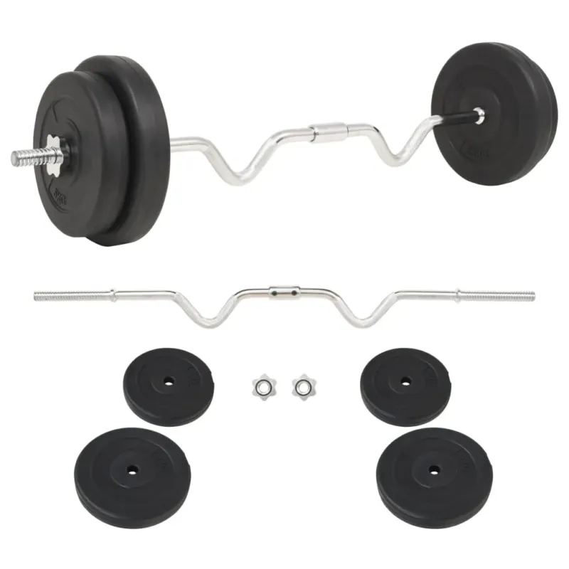 Offerta Speciale Set per Bilanciere 30 kg con Piastre in Cemento Allenamento Palestra Fitness