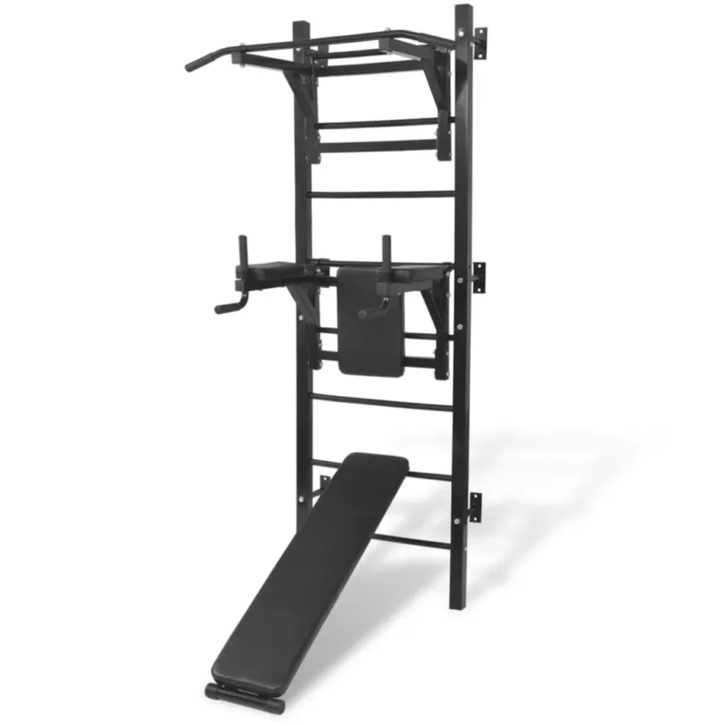 Offerta Del Giorno Macchina Multistazione Fitness a Parete con Sedia Romana e Panca Sit Up