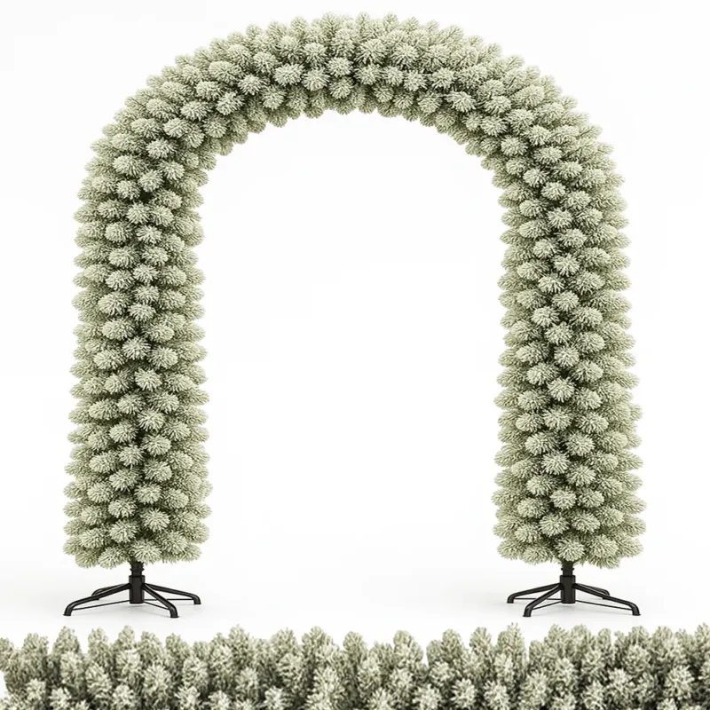 Promo Stagionale Arco Natalizio Innevato 200x240 cm con 1166 Punte Foltissimo con Base in Metallo