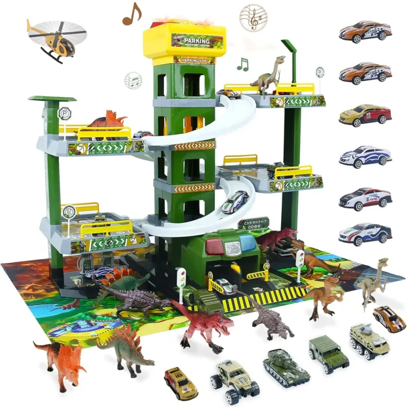 Garage Multipiano per Bambini Parcheggio Macchinine Giocattolo Idea Regalo Pagamento Sicuro