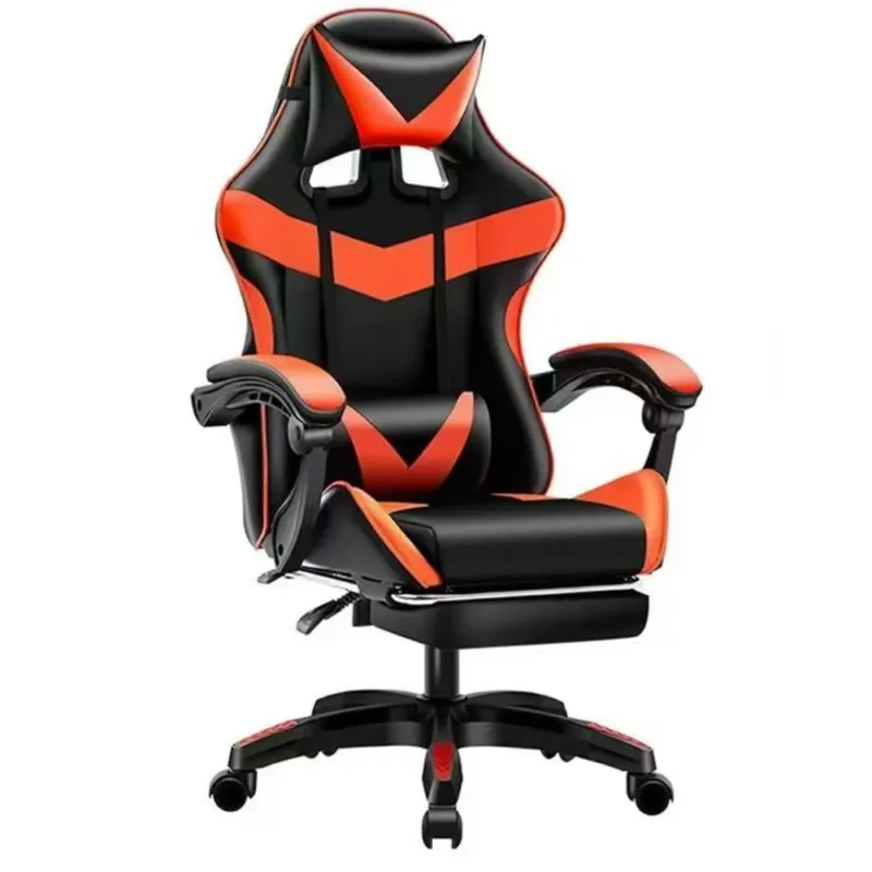 Più Venduto Sedia Gaming da Scrivania con Poggiapiedi e Cuscino Lombare e Cervicale Rosso