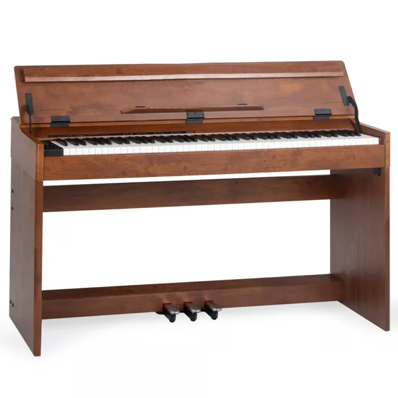 Tastiera Musicale Pianoforte Elettrico con 88 Tasti 3 Pedale e 80 Demo Marrone Prezzo Scontato