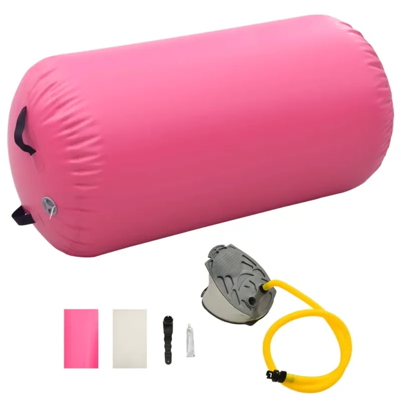 Rotolo da Ginnastica Gonfiabile con Pompa 120x90 cm in PVC Rosa Popolare