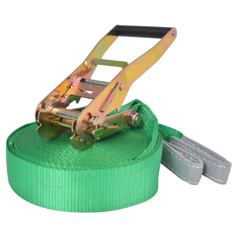 Slackline 15 m x 50 mm 150 kg in Poliestere Colore Verde Bestseller