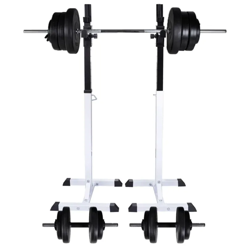 Stazione per Squat con Bilanciere e Set di Manubri da 60,5 kg Consegna Rapida