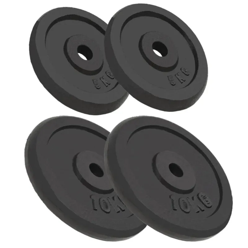 Dischi per Pesi 4 pz 2x10 kg+2x5 kg in Ghisa Colore Nero Quantità Limitata