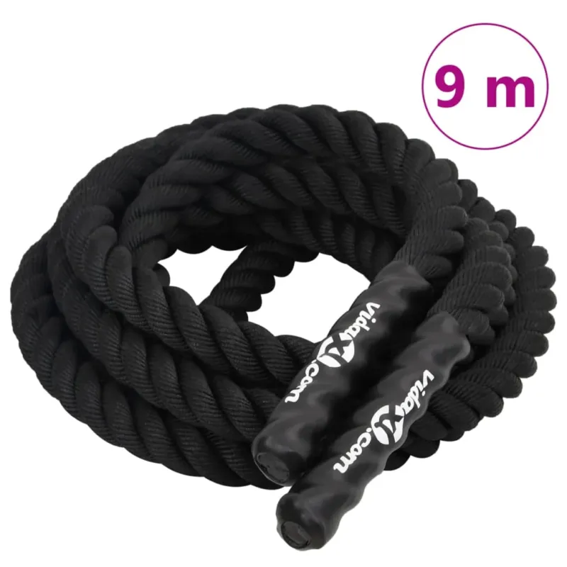 Compra Online Corda da Allenamento Forza e Resistenza Colore Nera 9 m 6,8 kg in Poliestere