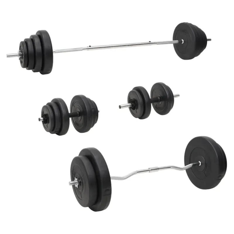 Set Bilanciere e Manubri con Dischi 120 kg Multifunzionale Allenamento Pesi Bestseller