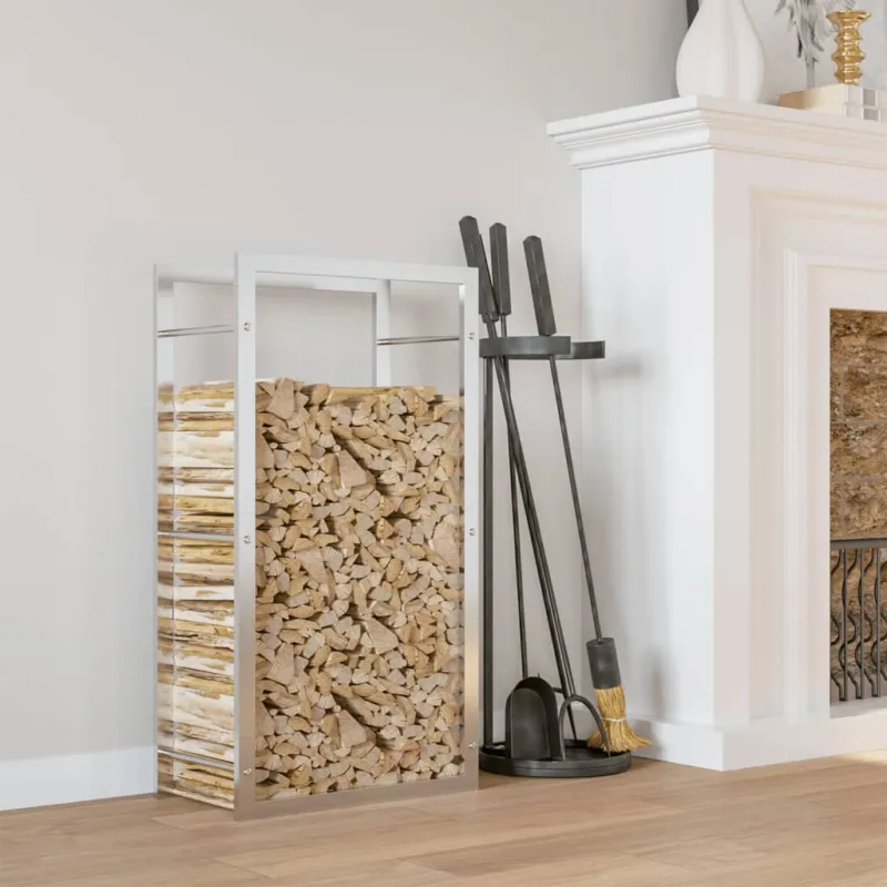 Portalegna 50x28x94 cm in Acciaio Inossidabile Super Prezzo