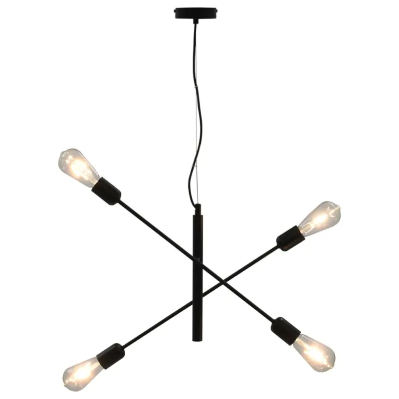 Lampada da Soffitto con Lampadine 2 W Lampadario in Metallo Nero Attacco E27 Compra Oggi Stesso