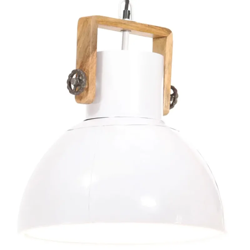 Lampada a Sospensione Industriale da Soffitto 25 Watt Bianca Rotonda 40 cm E27 Di Tendenza