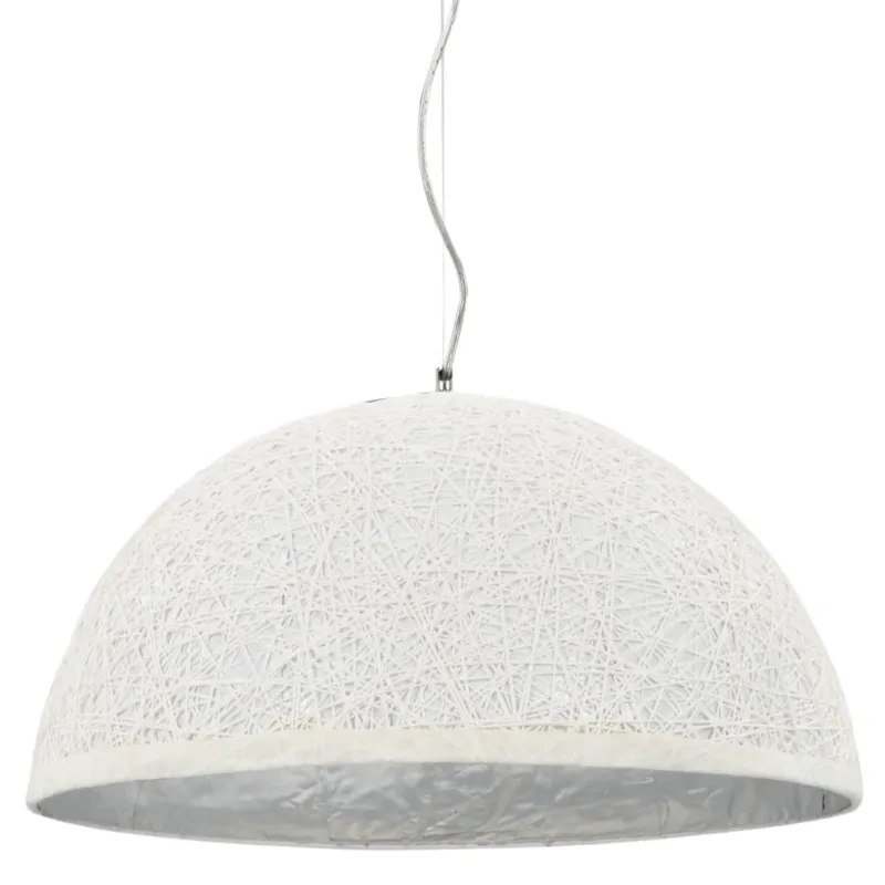 Lampadario da Soffitto Bianco e Argento da Interno Diametro 50 cm Attacco E27 Spedito Oggi